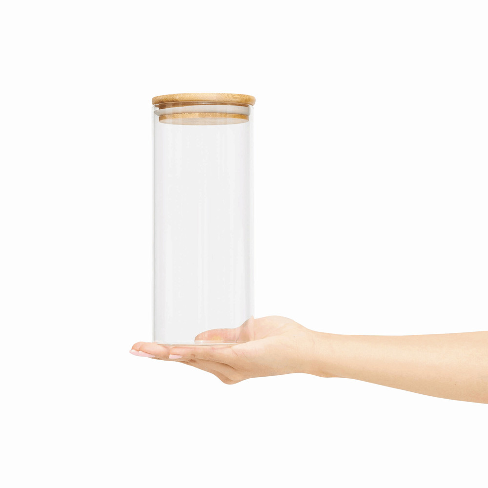ECO STORAGE L - Glazen voorraadpot, kruiden enz., inhoud ca. 850 ml.