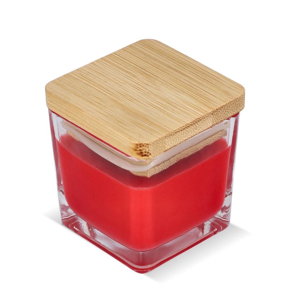 Chakra plantaardige kaars in glazen houder - Rood