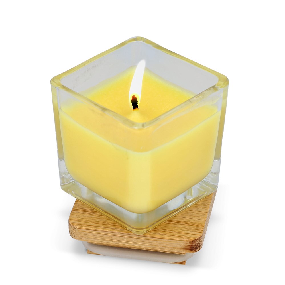 Chakra plantaardige kaars in glazen houder