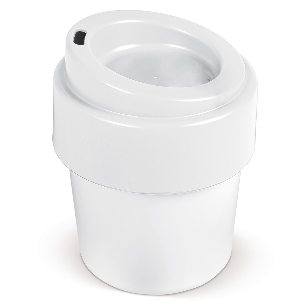 Koffiebeker Hot-but-cool met deksel 240ml - Wit / Wit