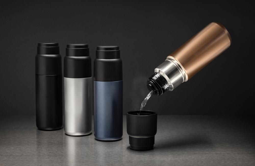 Thermocup RCS recycled geisoleerde fles met beker 500ml