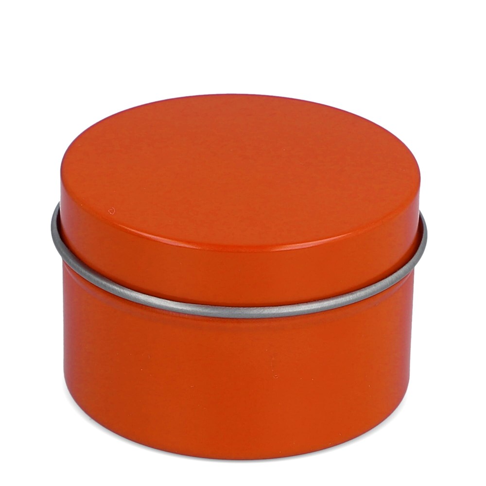 Dhyana plantaardige geurkaars in gerecycled blik - Oranje