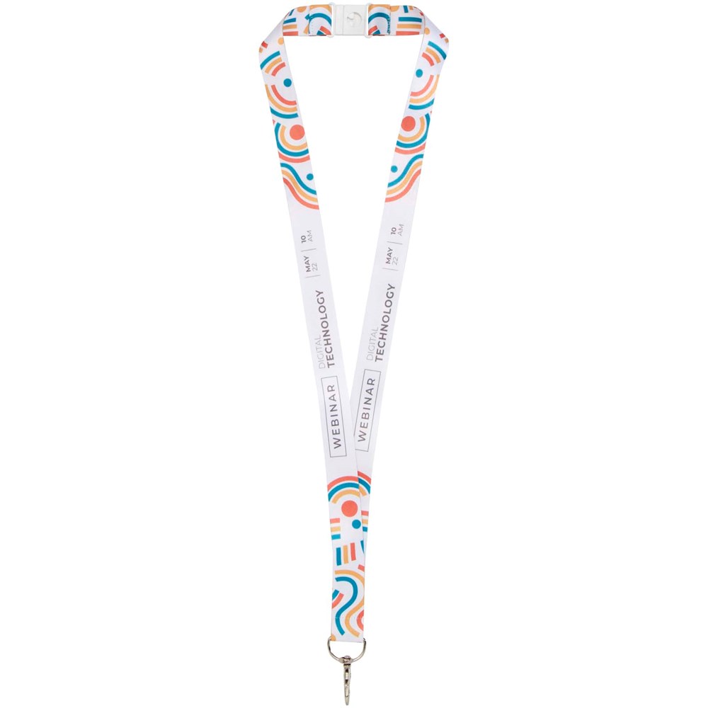 Addie sublimatie lanyard met safety breakaway sluiting - Wit, Wit