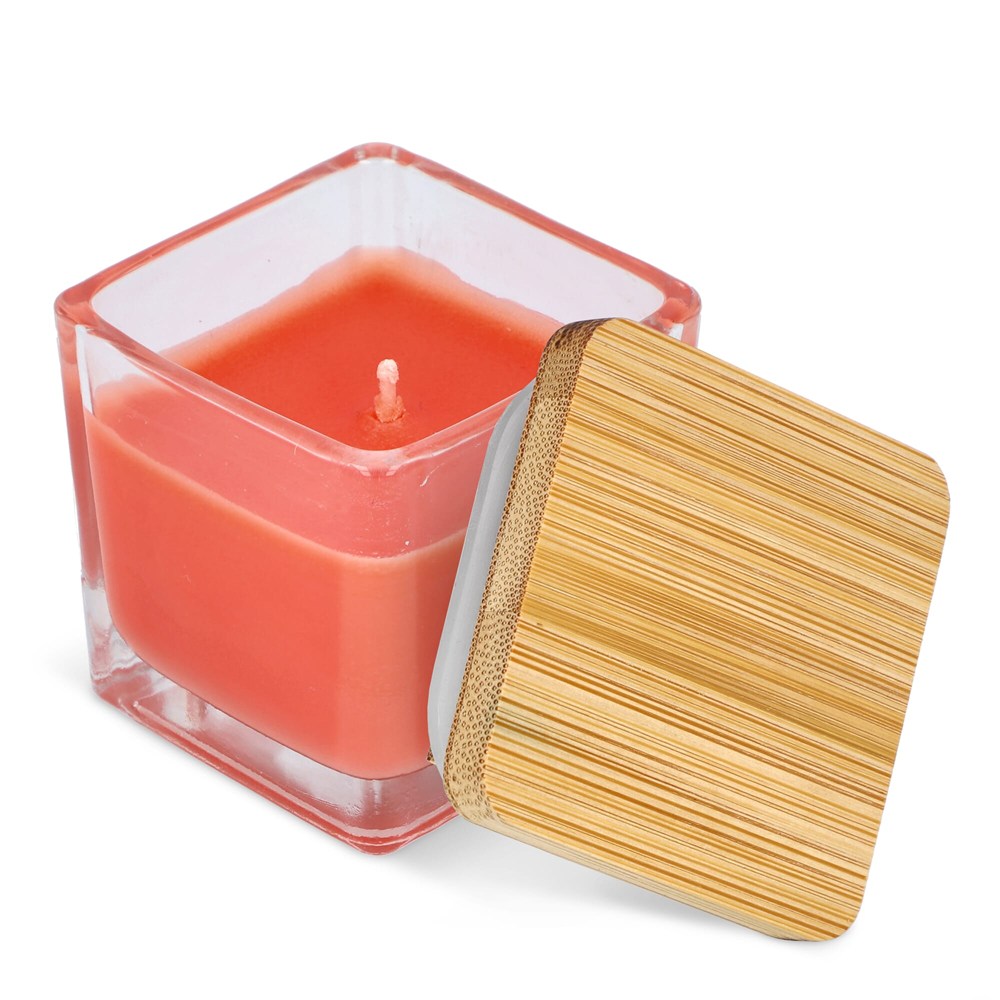 Chakra plantaardige kaars in glazen houder