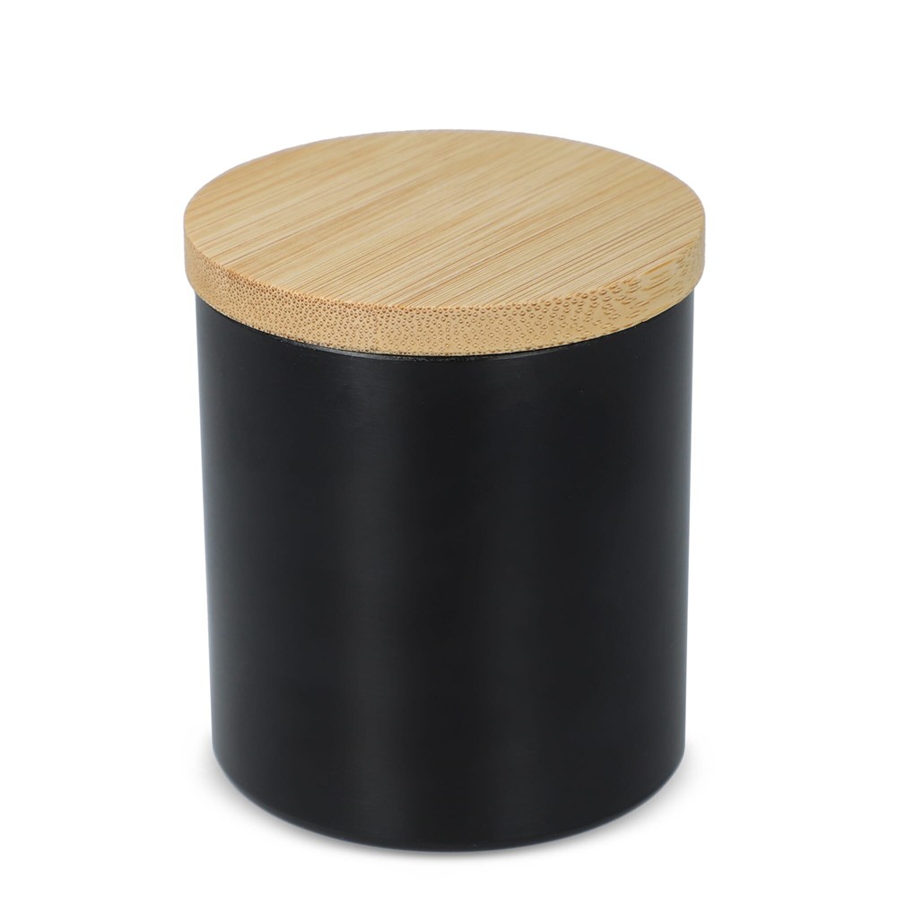 Bhakti plantaardige geurkaars in gerecycled aluminium potje - Zwart