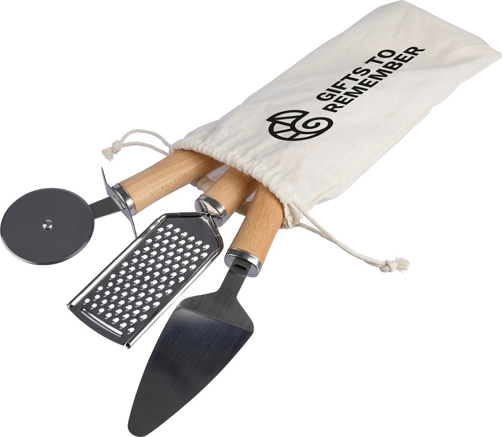 Metalen en houten keukengereedschapset Sylvan