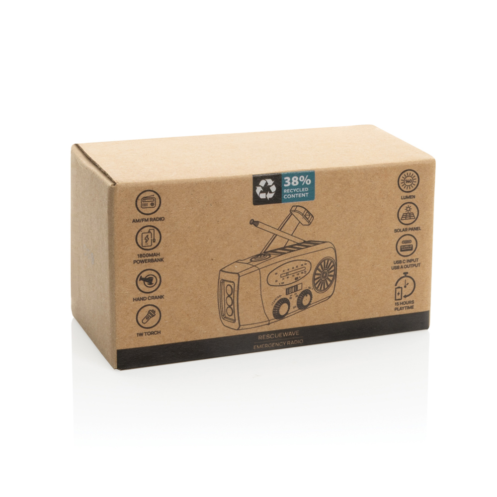 RescueWave noodradio van RCS gerecycled plastic