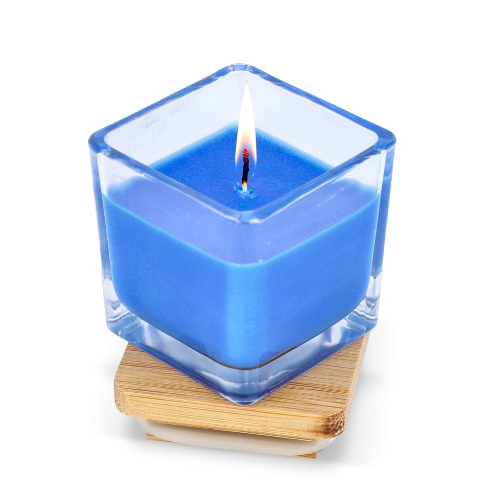 Chakra plantaardige kaars in glazen houder