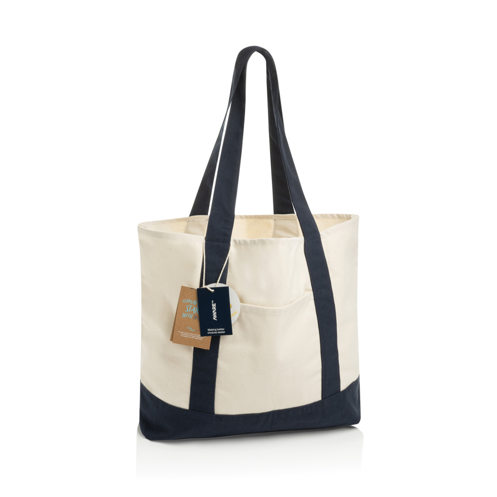 SHOP LOCAL AWARE™ recycled cotton 350gsm Tote bag - donkerblauw (± PMS navy)