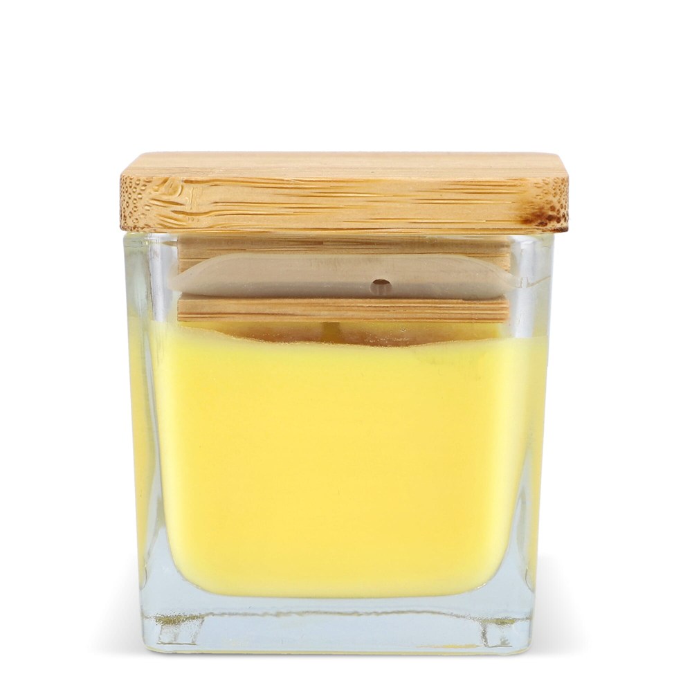 Chakra plantaardige kaars in glazen houder