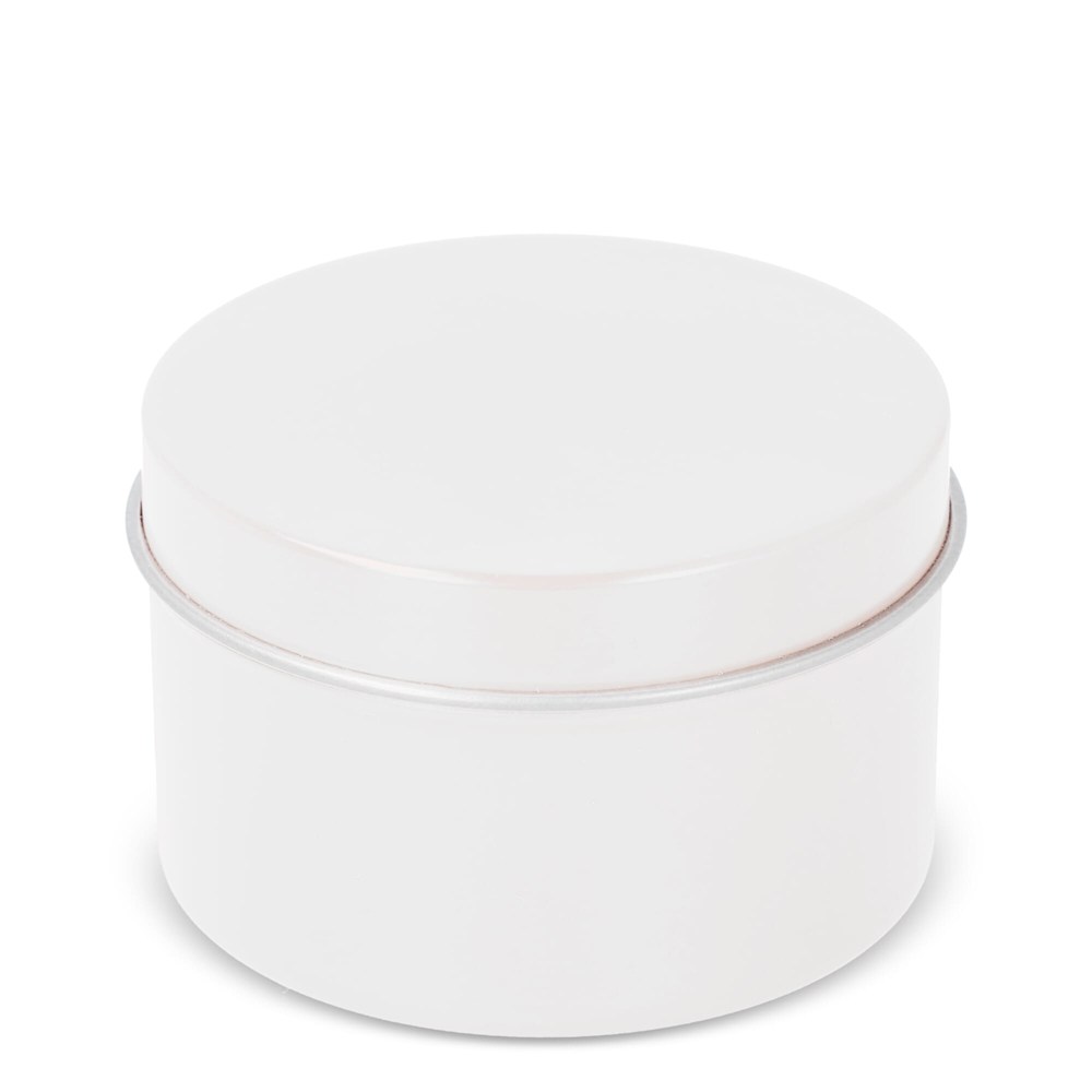 Kirtan plantaardige geurkaars in groot gerecycled blik - Wit