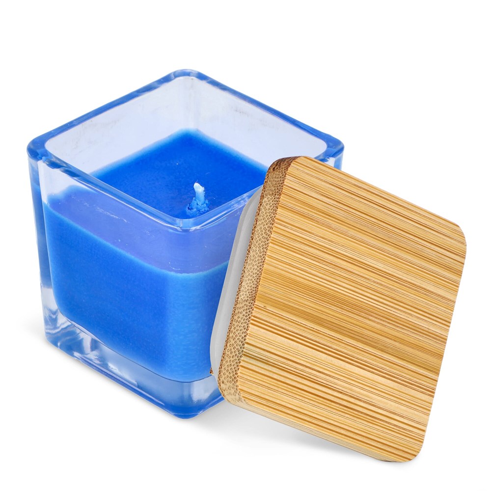 Chakra plantaardige kaars in glazen houder