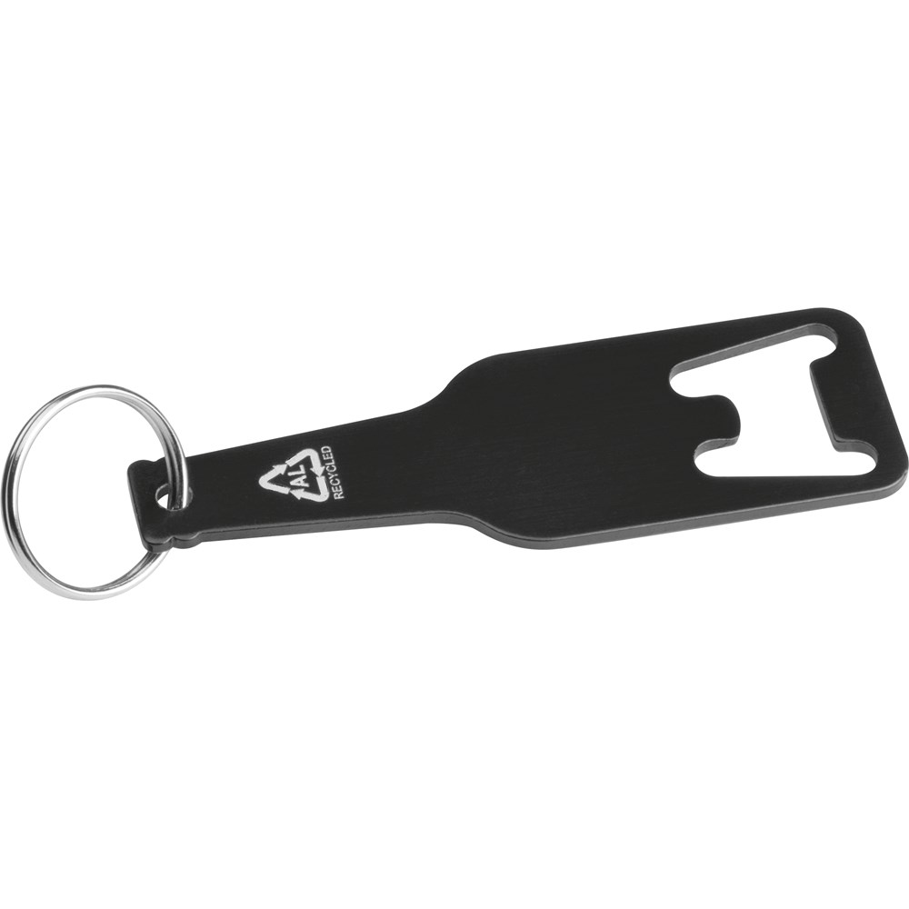 Flessenopener gemaakt van gerecycled aluminium in Malmö - Zwart