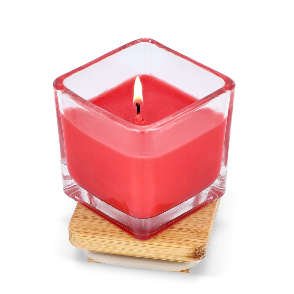 Chakra plantaardige kaars in glazen houder