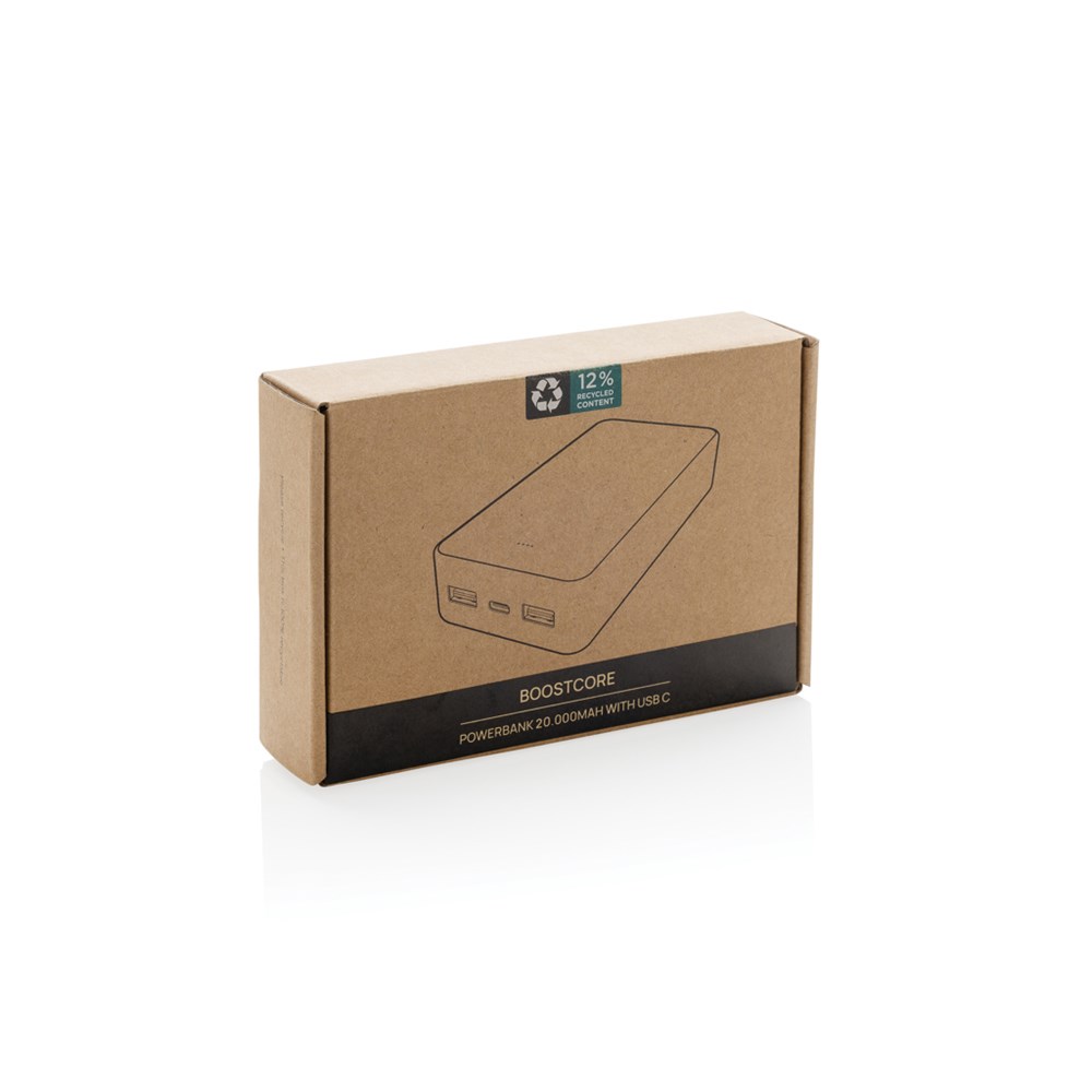Boostcore RCS recycled plastic powerbank 20.000mAh met USB C