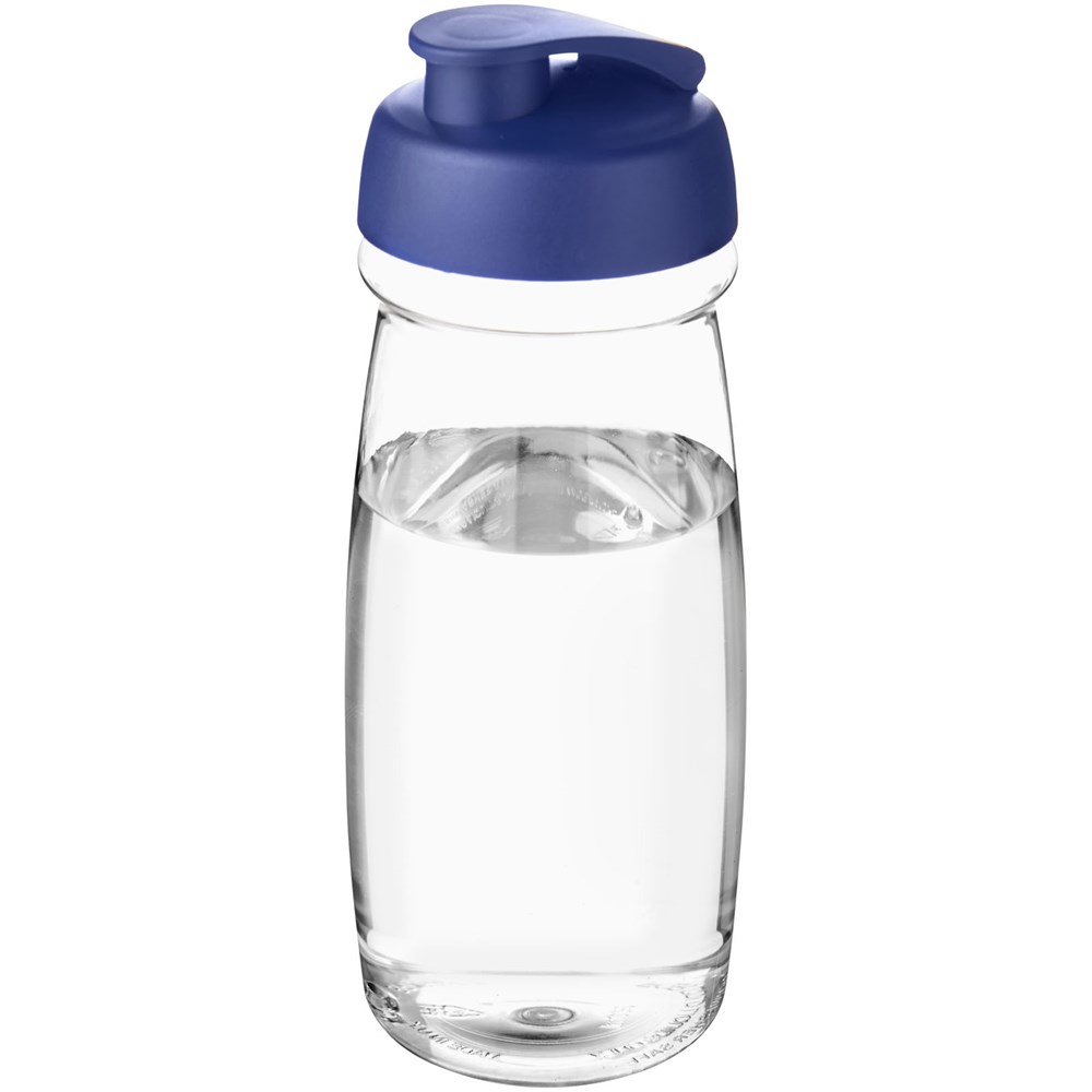 H2O Active® Pulse 600 ml sportfles met flipcapdeksel - Transparent, Blauw