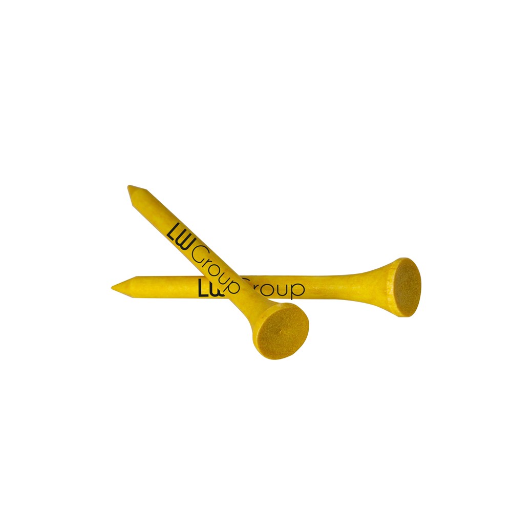 Bamboe houten tee 70 mm - goud