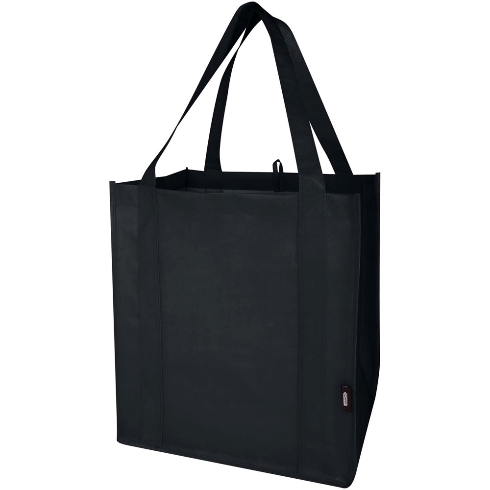 Liberty GRS gerecycled non woven draagtas met bodemplaat 29 l - Zwart