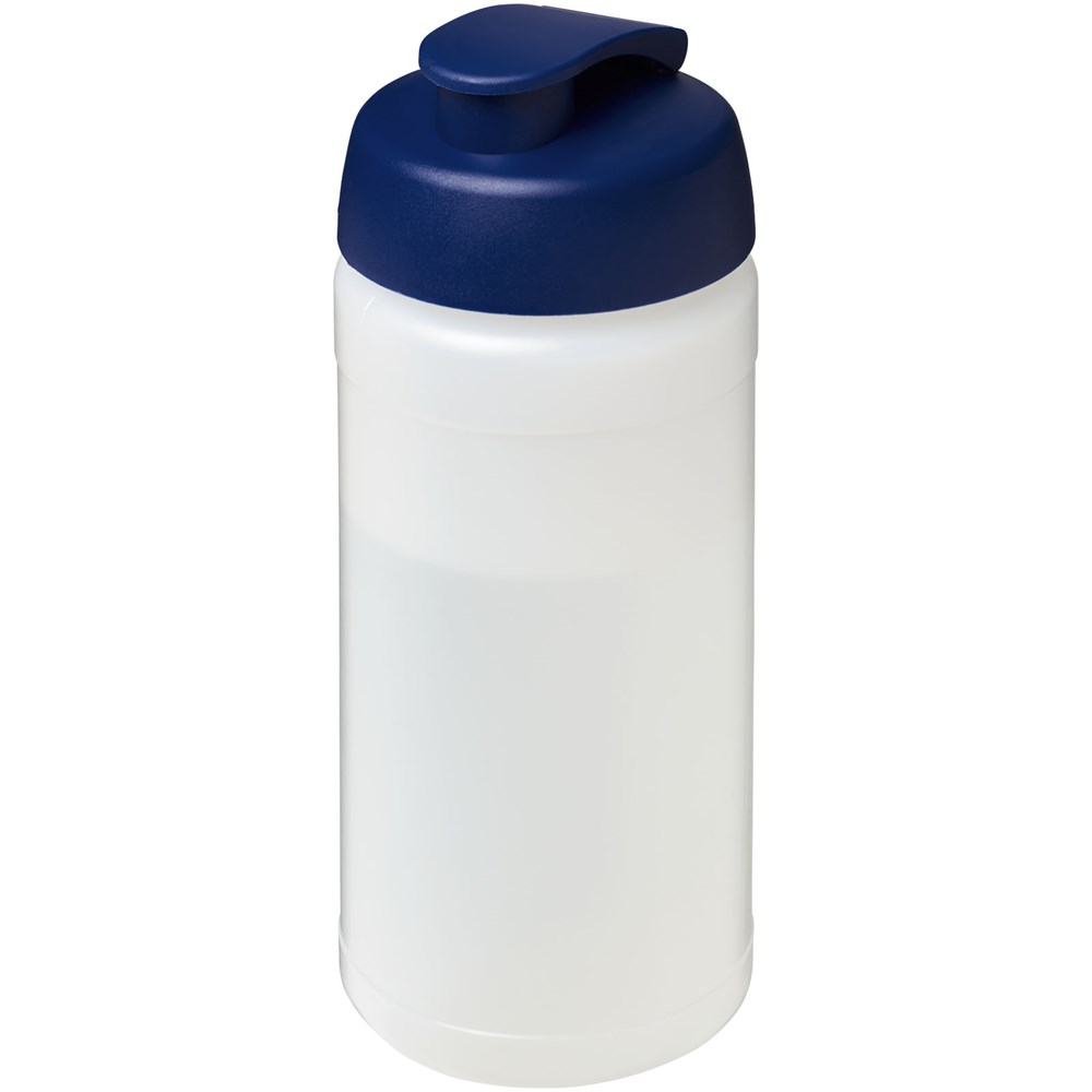 Baseline® Plus 500 ml sportfles met flipcapdeksel - Transparent, Blauw