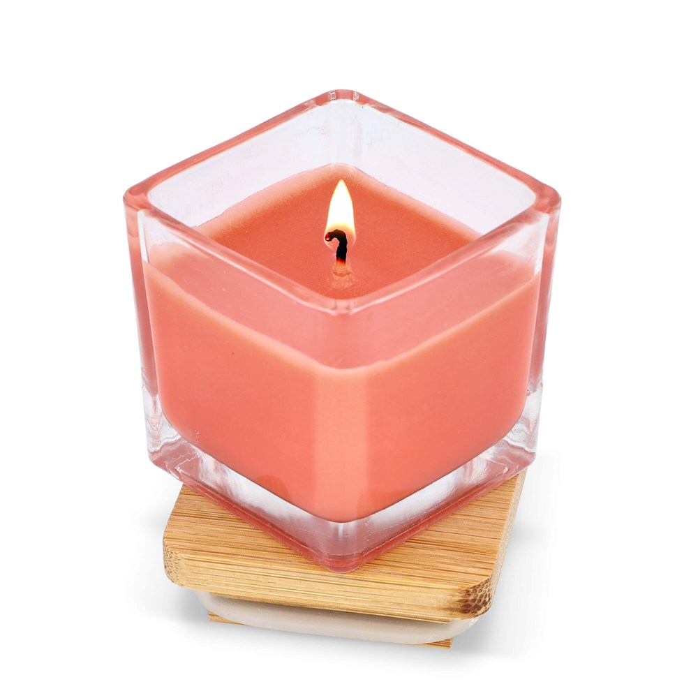 Chakra plantaardige kaars in glazen houder