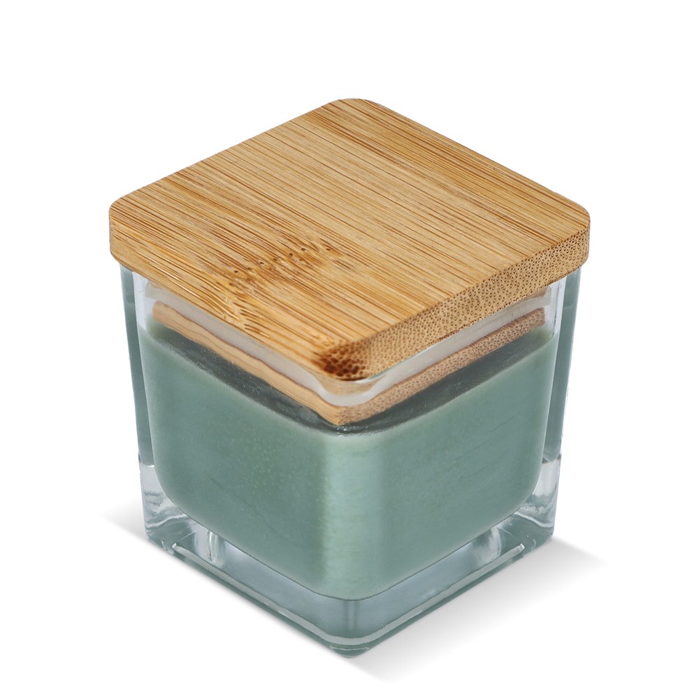 Chakra plantaardige kaars in glazen houder - Olijfgroen