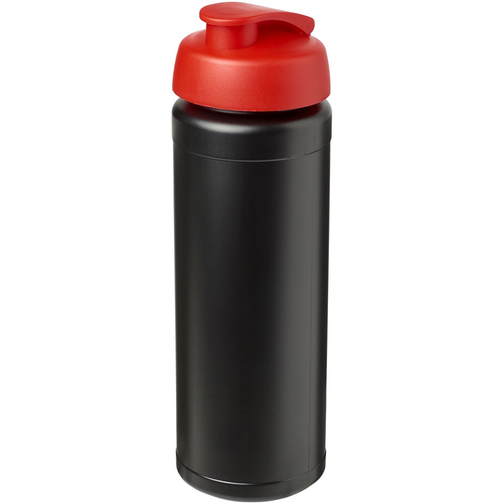 Baseline® Plus grip 750 ml sportfles met flipcapdeksel - Zwart, Rood