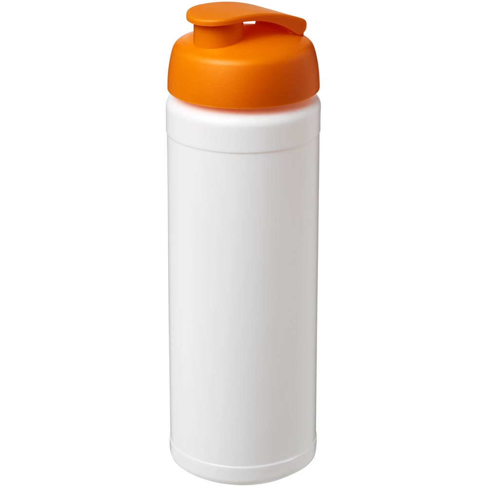 Baseline® Plus 750 ml sportfles met flipcapdeksel - Wit, Oranje
