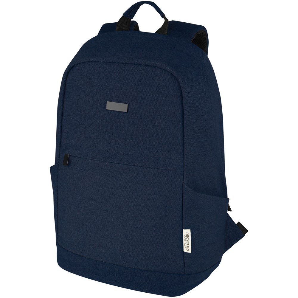 Joey 15,6 inch GRS gerecyclede canvas antidiefstal laptoprugzak 18 l - Marineblauw
