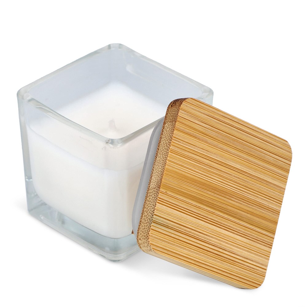 Chakra plantaardige kaars in glazen houder