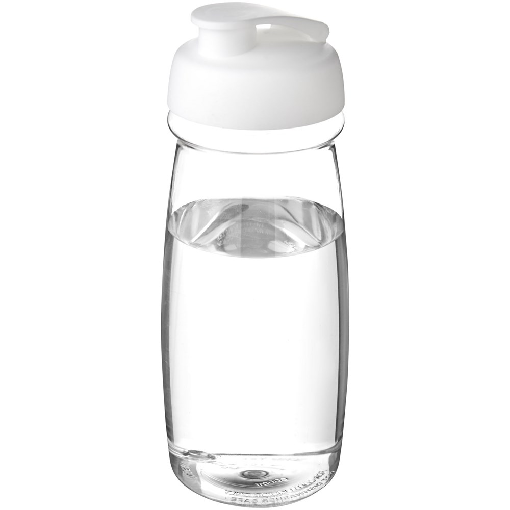 H2O Active® Pulse 600 ml sportfles met flipcapdeksel - Transparent, Wit