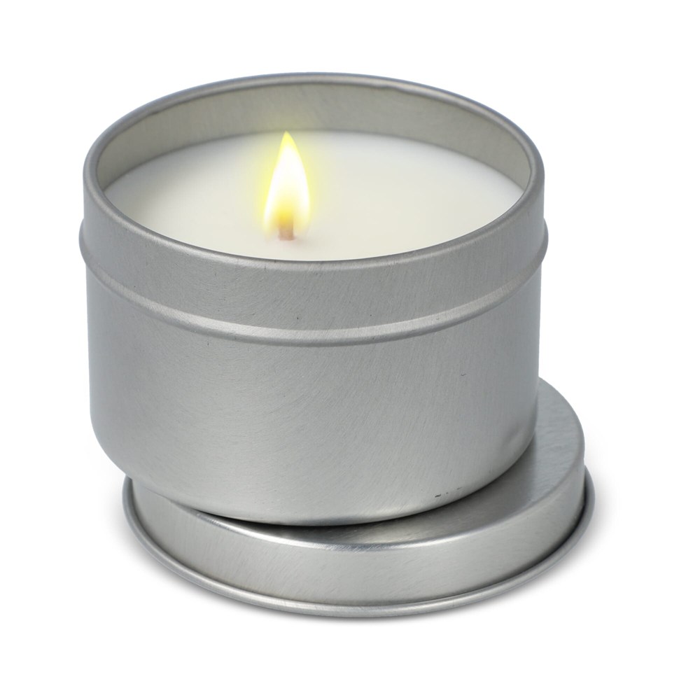 Kirtan plantaardige geurkaars in groot gerecycled blik