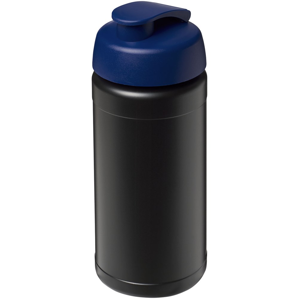 Baseline® Plus 500 ml sportfles met flipcapdeksel - Zwart, Blauw