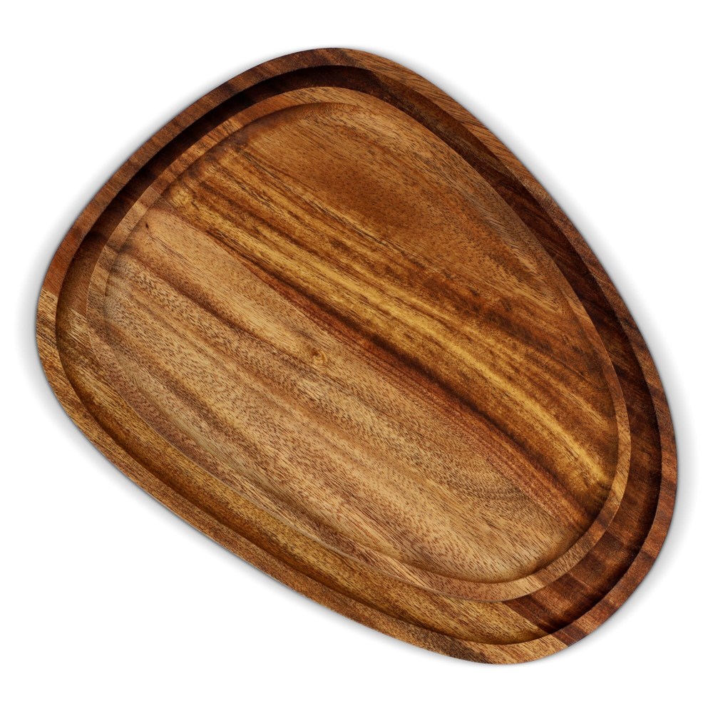 InSideOut 2-pack houten dienblaadjes in organische vorm